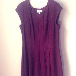 Maroon Flared Glitter Dress